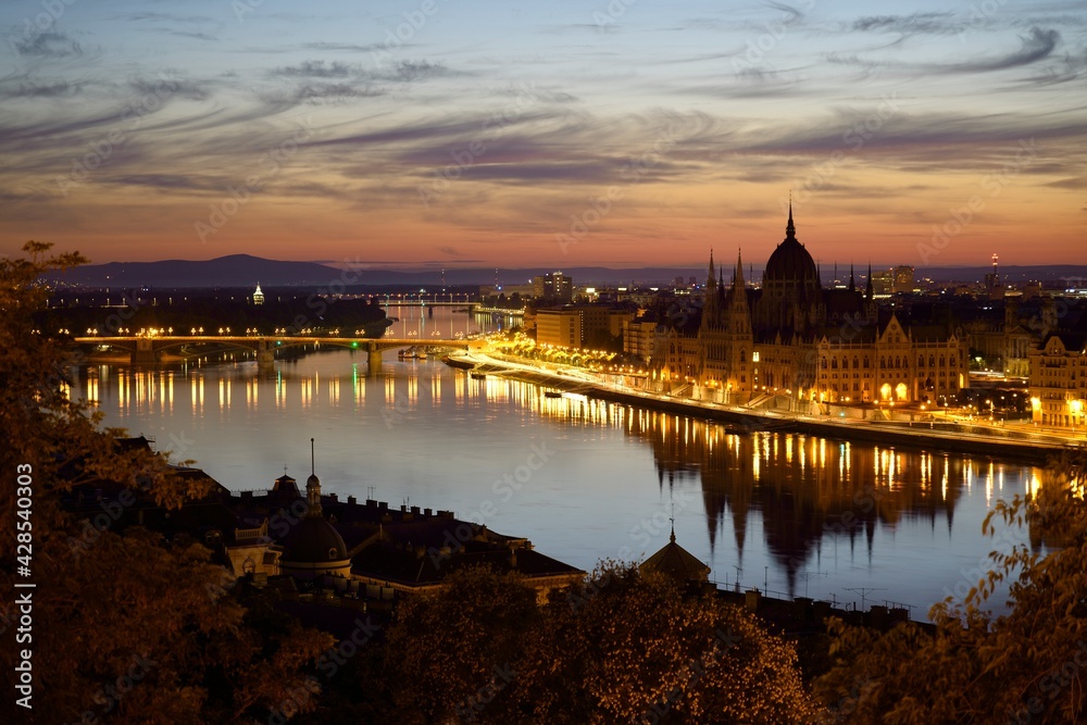 Night cityscape of Budapest