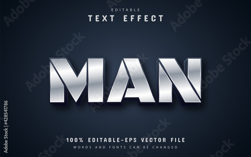 Man text, metalic style text effect