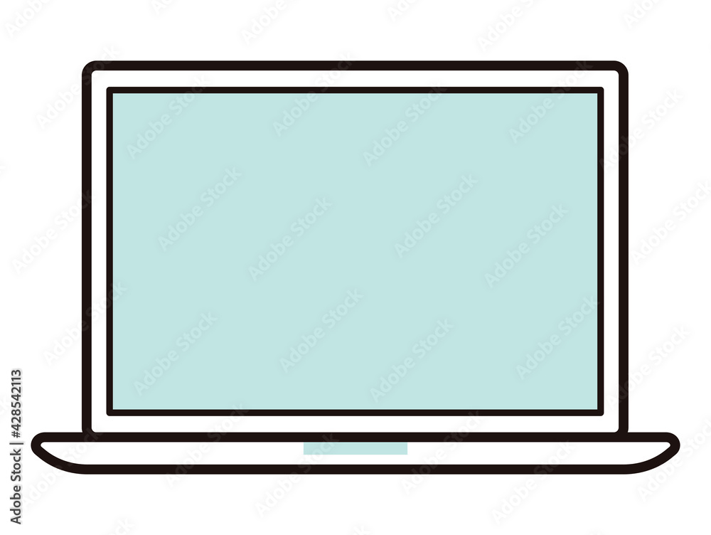 シンプルなノートパソコンのイラスト シンプルなノートパソコンのイラスト