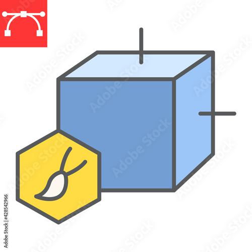 Art to NFT color line icon, unique token and nft blockchain, non fungible token vector icon, vector graphics, editable stroke filled outline sign, eps 10.