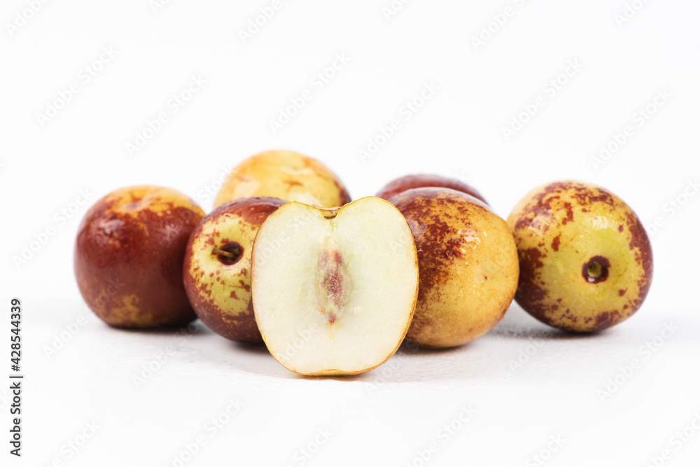 fresh chinese jujubes isolated on white background fresh chinese jujubes isolated on white background