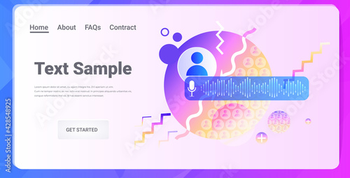 communicating in instant messengers by voice messages audio chat application social media online communication