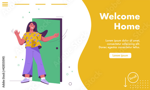 Vector landing page of Welcome home concept