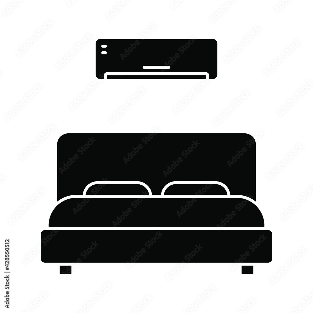 bedroom icon. bed sign symbol. vector illustration bedroom icon. bed sign symbol. vector illustration