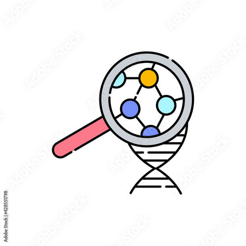 Molecular biology olor line icon. Pictogram for web page, mobile app, promo.