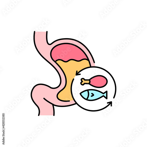 Digestion food olor line icon. Pictogram for web page, mobile app, promo.