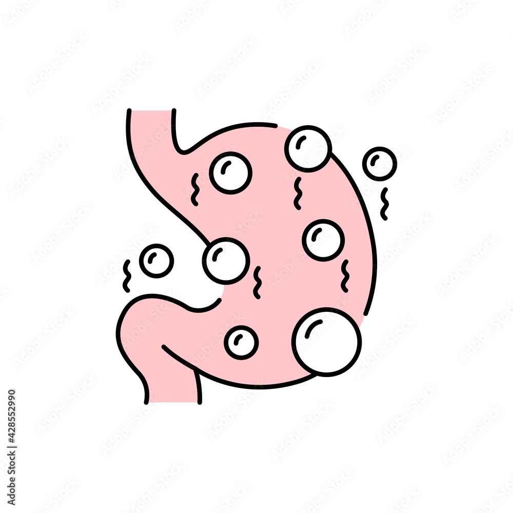 Flatulence olor line icon. Pictogram for web page, mobile app, promo. Flatulence olor line icon. Pictogram for web page, mobile app, promo.