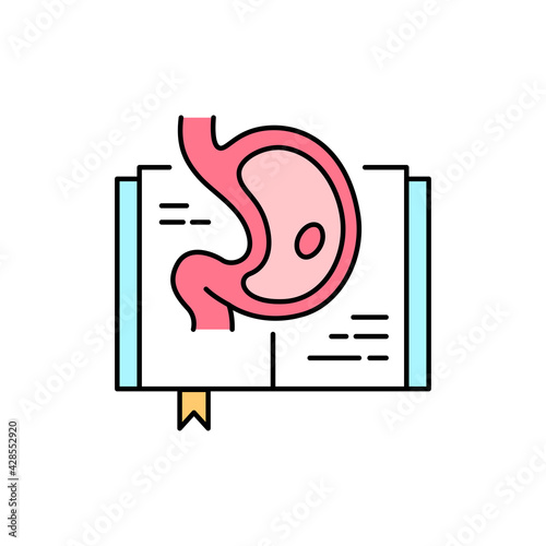Gastritis olor line icon. Gastroesophageal reflux disease. Pictogram for web page, mobile app, promo.