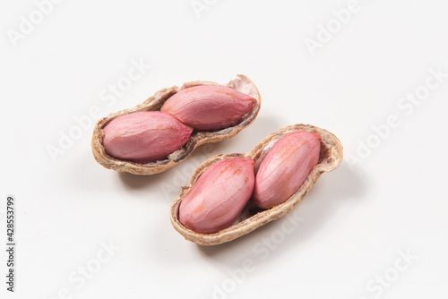 Raw fresh peanut isolated on white background