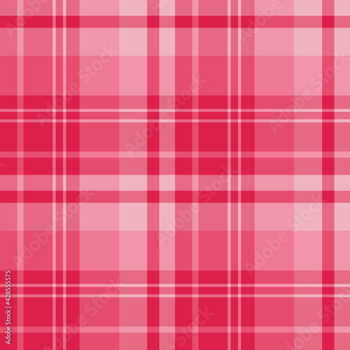 Seamless pattern in scarlet and pink colors for plaid, fabric, textile, clothes, tablecloth and other things. Vector image.