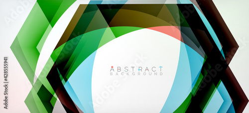 Vector color hexagons geometric abstract background