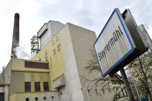 Paper mill UPM Steyrermühl in Upper Austria, Austria, Europe photo