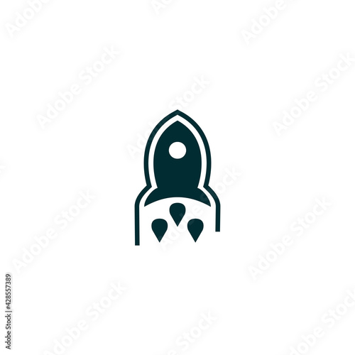 Rocket launched logo design, plane icon.