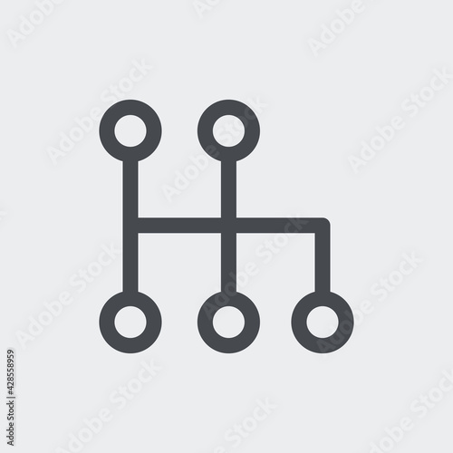 Car gear icon isolated on background. Transmission symbol modern, simple, vector, icon for website design, mobile app, ui. Vector Illustration