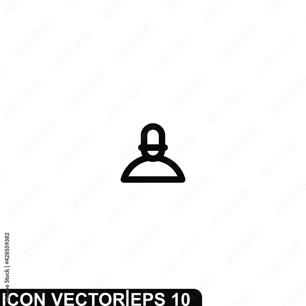 Simple Icon Podcast Vector Illustration Design. Outline Style, Black Solid Color. Simple Icon Podcast Vector Illustration Design. Outline Style, Black Solid Color.