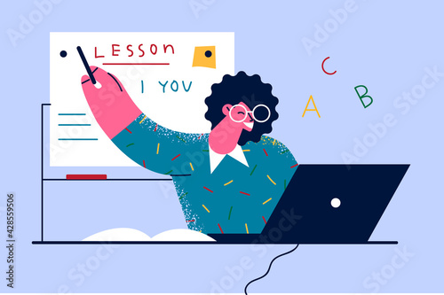 Modern education online remotely concept