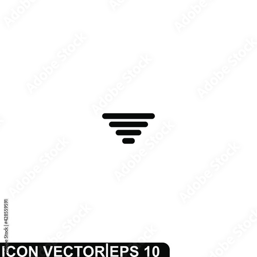 Simple Icon Wifi Vector Illustration Design. Outline Style, Black Solid Color.