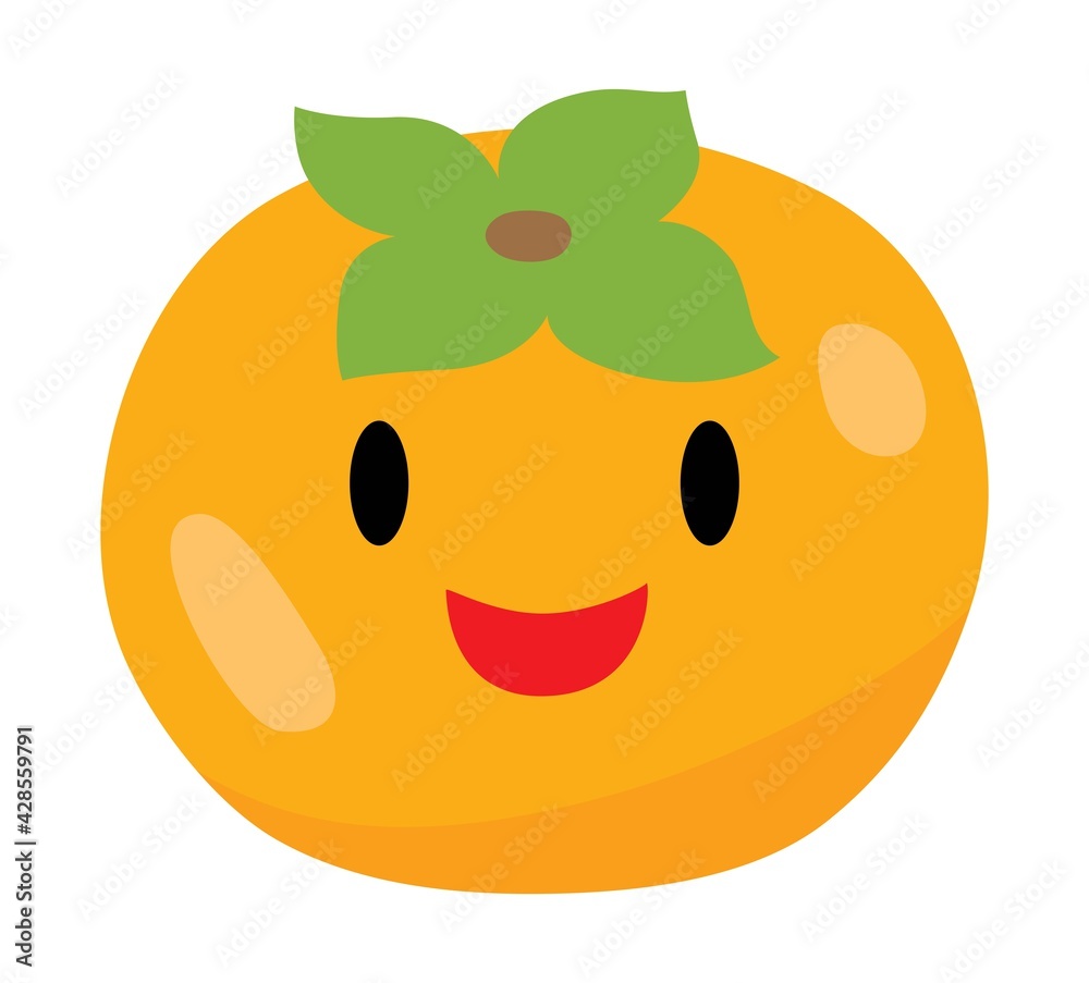 Obraz premium 可愛い柿のアイコン