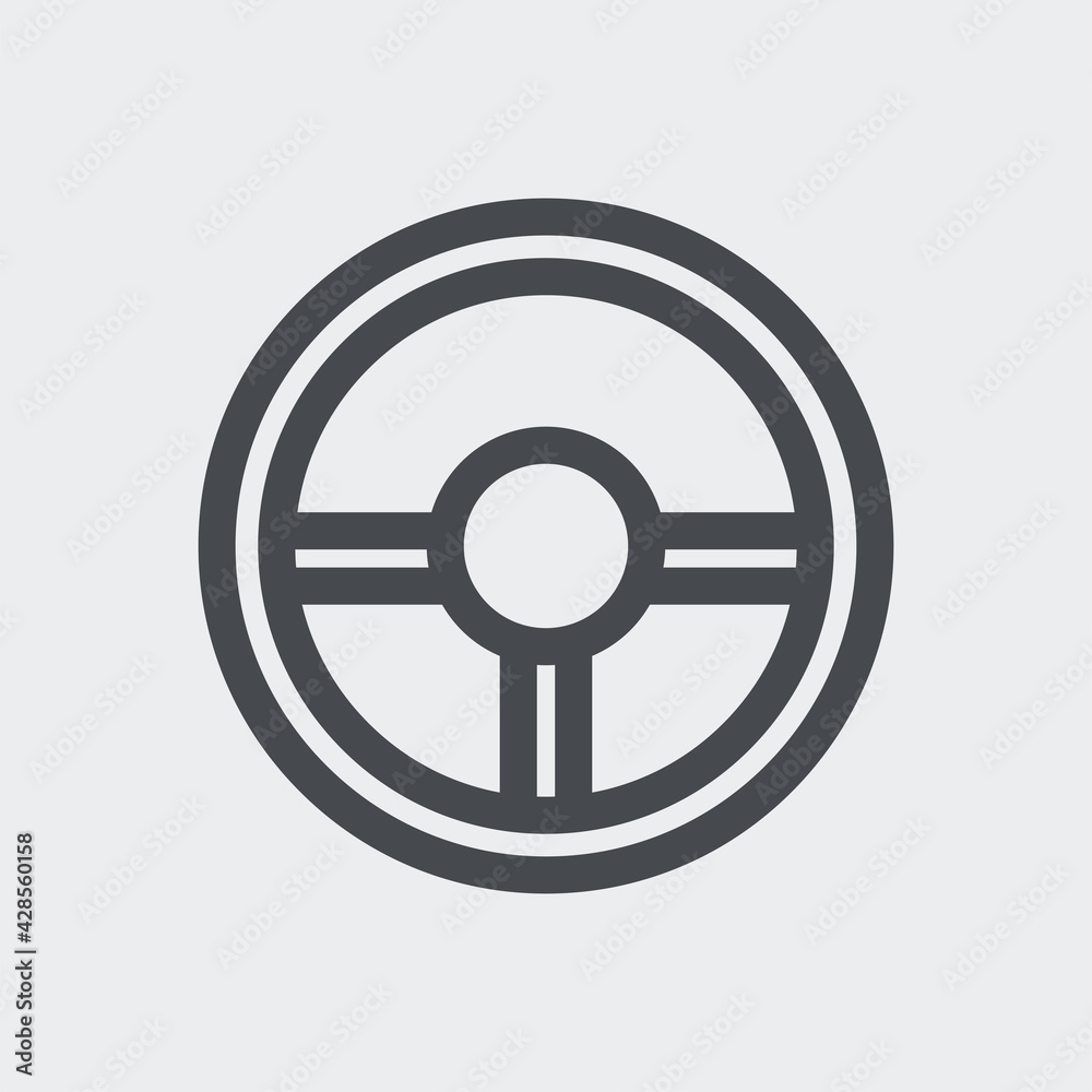 Steering wheel icon isolated on background. Vehicle symbol modern, simple, vector, icon for website design, mobile app, ui. Vector Illustration Steering wheel icon isolated on background. Vehicle symbol modern, simple, vector, icon for website design, mobile app, ui. Vector Illustration