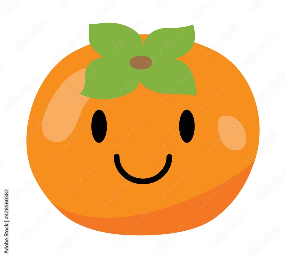 Fototapeta premium 笑った柿のイラスト