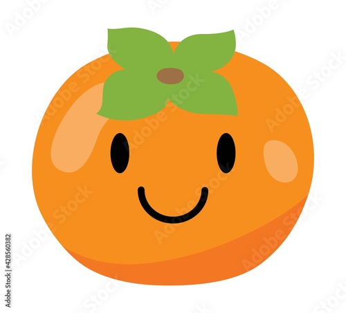 笑った柿のイラスト