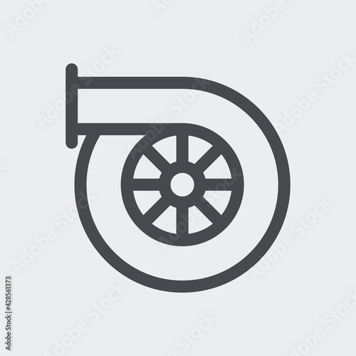 Car turbo icon isolated on background. Turbocharger symbol modern, simple, vector, icon for website design, mobile app, ui. Vector Illustration