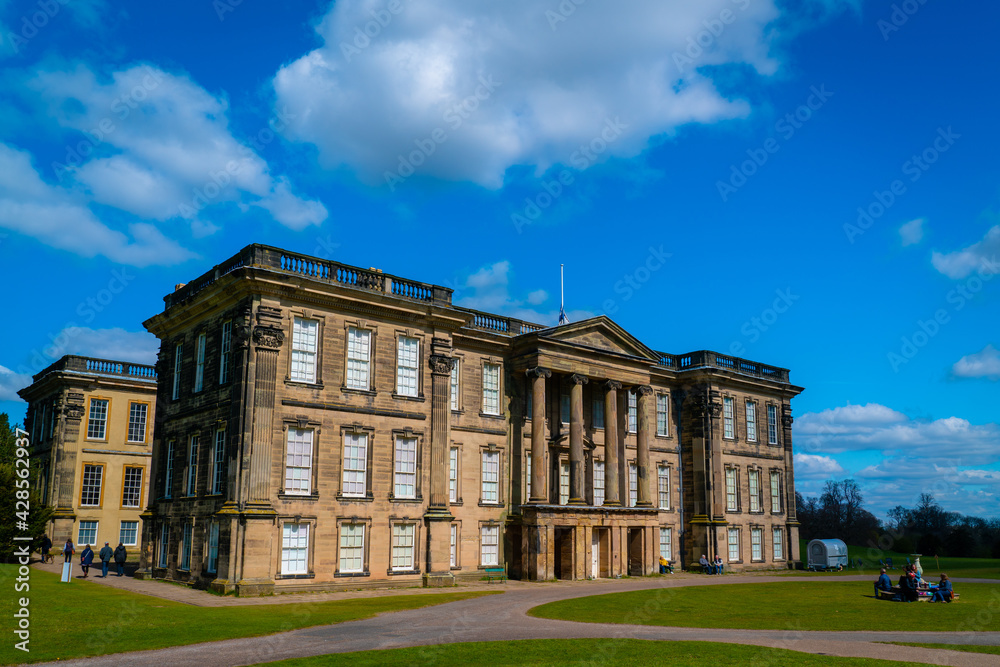 Stately home against blue sky