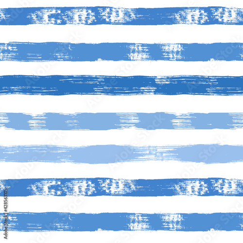 Stripes pattern, sea blue striped seamless vector background, navy brush strokes. pastel grunge stripes, watercolor paintbrush line