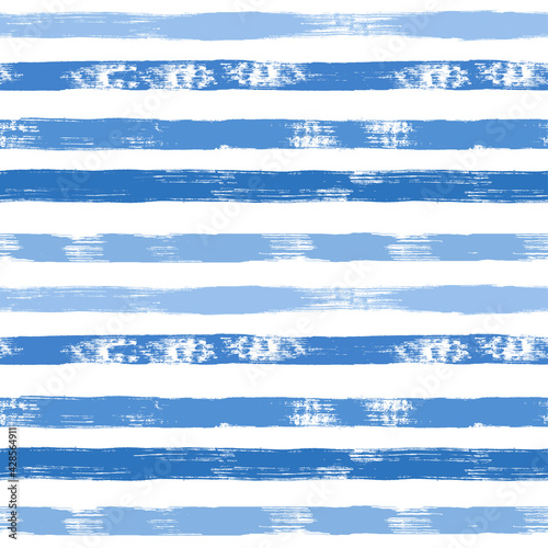 Stripes pattern, sea blue striped seamless vector background, navy brush strokes. pastel grunge stripes, watercolor paintbrush line
