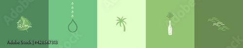 Vector logo design template. Palm tree symbol, palm leaf sign. Graphics for tropical spa, beauty studio emblem, holiday rentals, tropical cosmetic badge. Drawn tree for travel rehab services.
