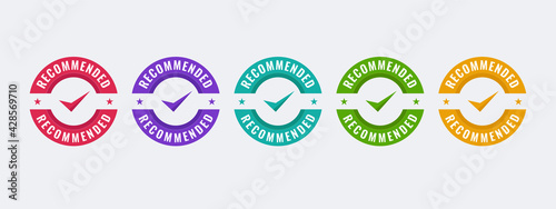 Recommend stamp vector illustration template. Design with modern shape and colorful.