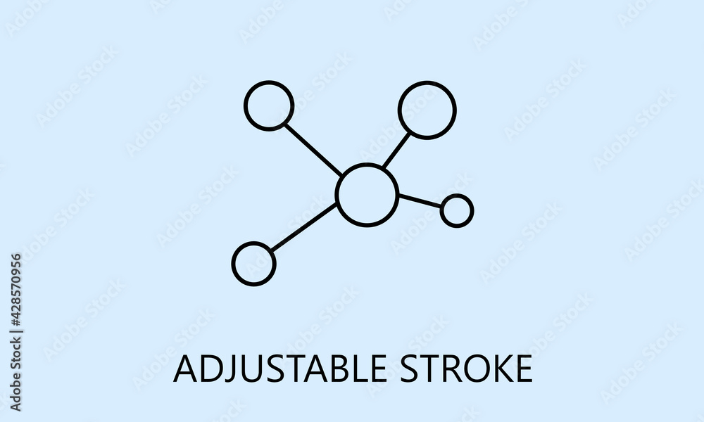 minimalistic network icon, logo or symbol with fully ajustable strokes minimalistic network icon, logo or symbol with fully ajustable strokes