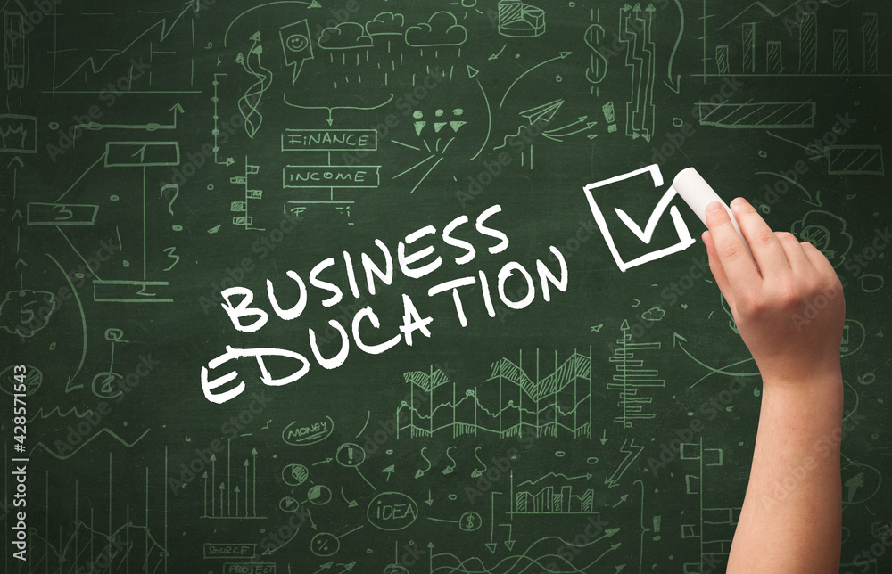 Hand drawing new business concept Hand drawing new business concept