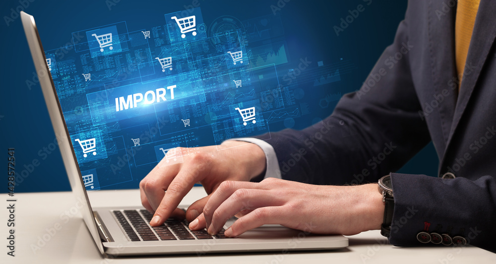 Businessman working on laptop concept Businessman working on laptop concept