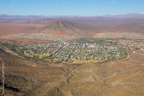 Photography Elevated view of the town of Graaff-Reinet in the arid karoo region of South Africa