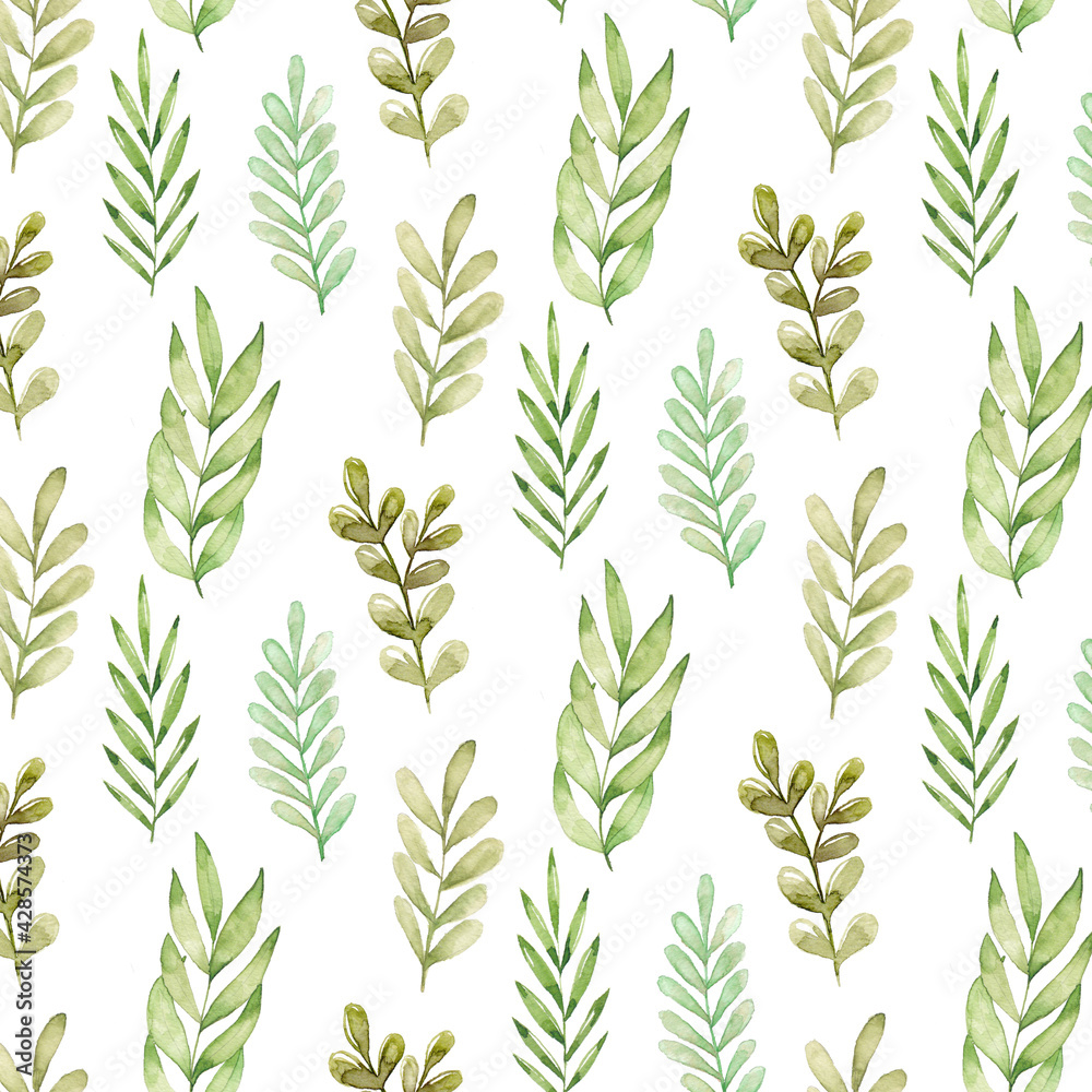 Watercolor leaves pattern Watercolor leaves pattern