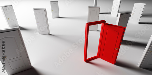 Photography Choose open door. Choise and decision in life