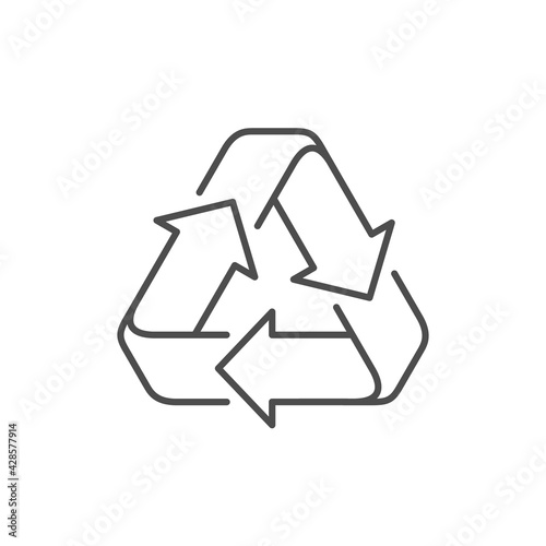 Recycle or reuse line outline icon