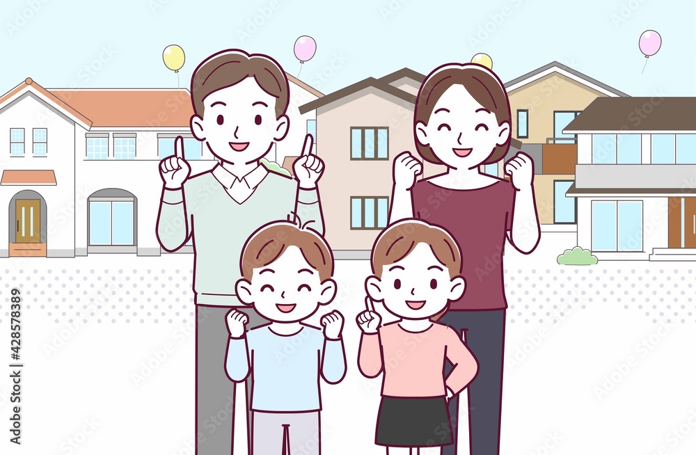 若い夫婦と2人の子供 若い夫婦と2人の子供