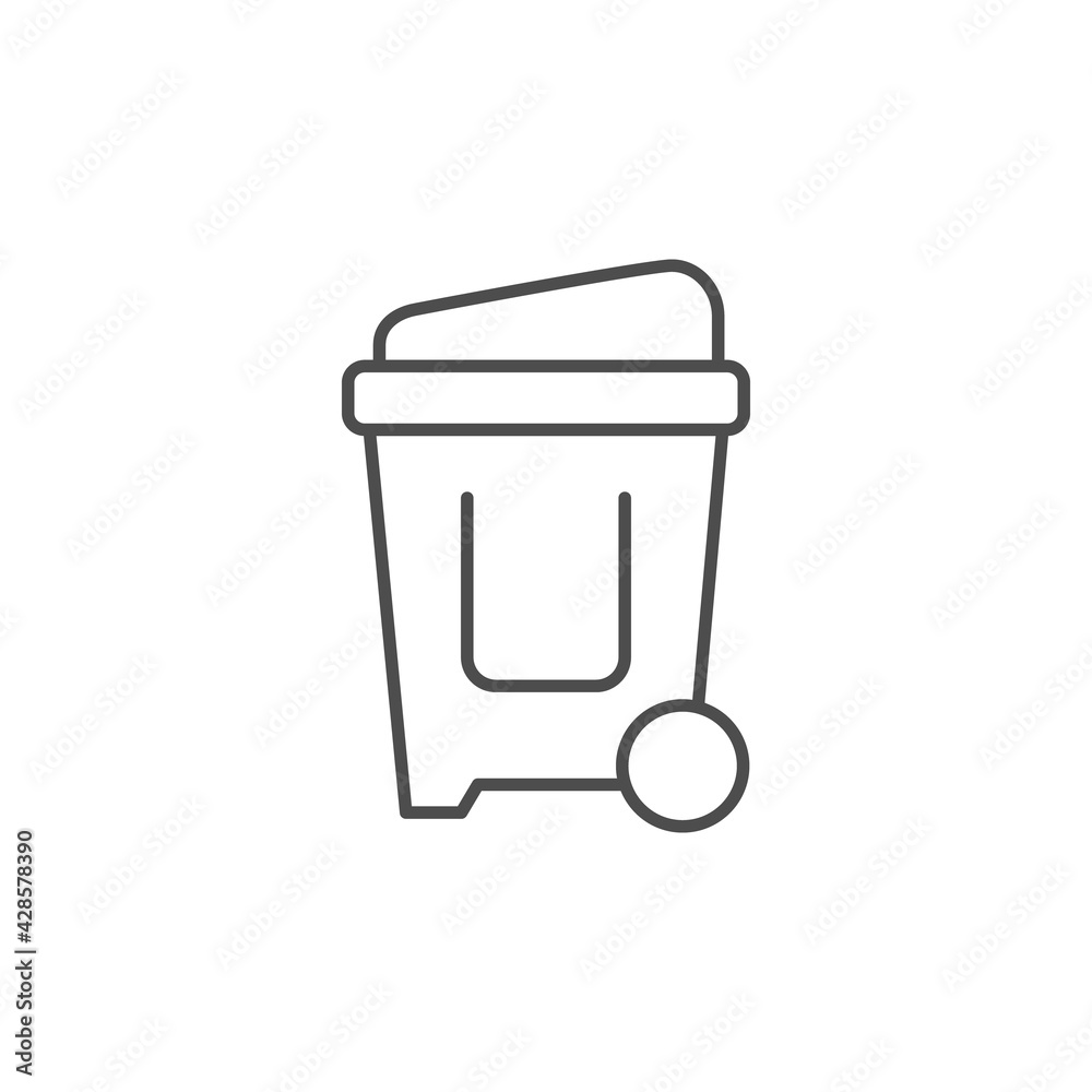 Trash can line outline icon