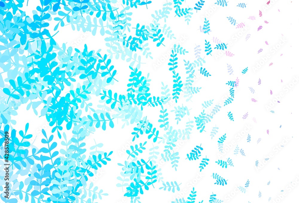 Light Blue, Red vector natural artwork with leaves. Light Blue, Red vector natural artwork with leaves.