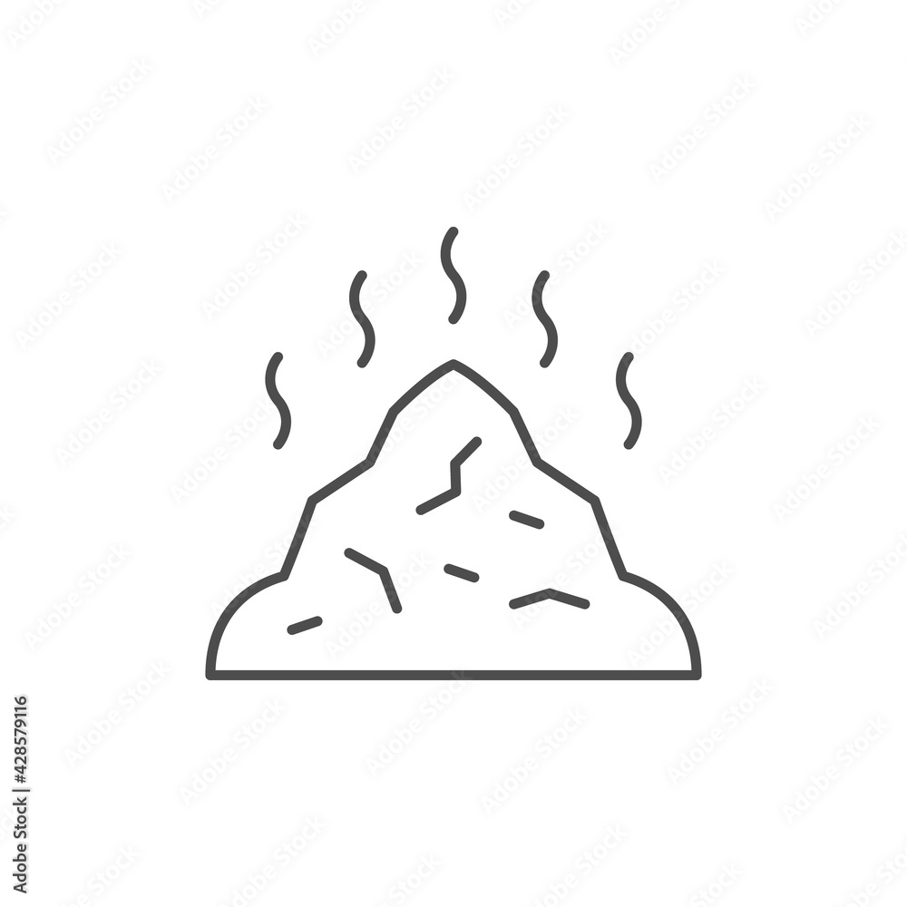 Garbage pile line outline icon