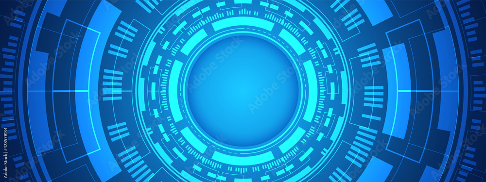 Obraz premium Abstract circle digital background, smart lens technology