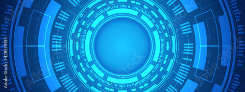 Abstract circle digital background, smart lens technology
