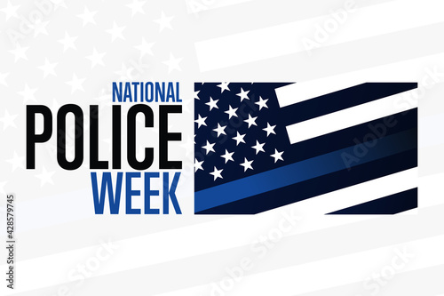 National Police Week. Holiday concept. Template for background, banner, card, poster with text inscription. Vector EPS10 illustration.