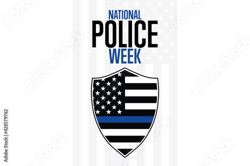 National Police Week. Holiday concept. Template for background, banner, card, poster with text inscription. Vector EPS10 illustration.