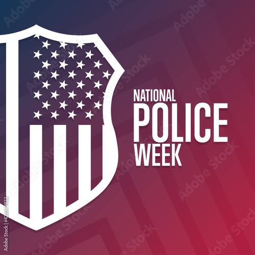 National Police Week. Holiday concept. Template for background, banner, card, poster with text inscription. Vector EPS10 illustration.