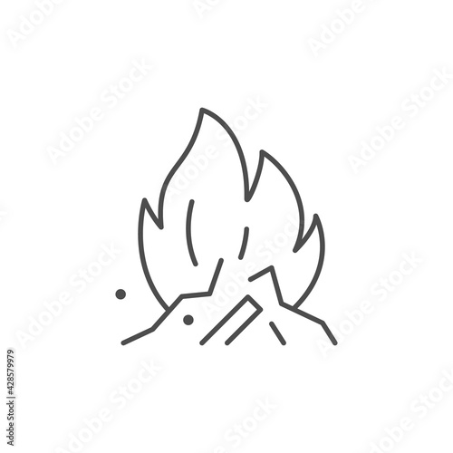 Garbage burning line outline icon