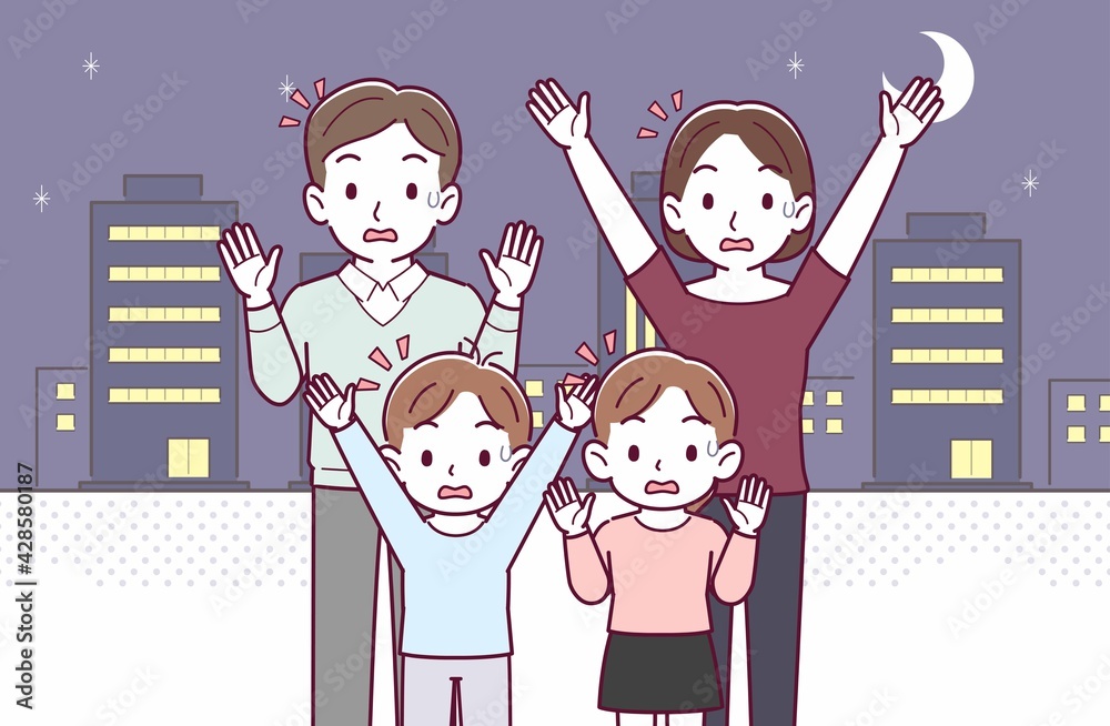 若い夫婦と2人の子供