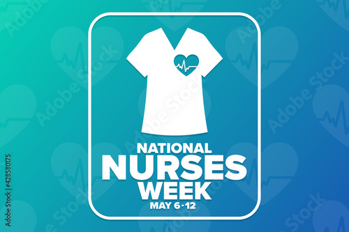 Obraz na płótnie National Nurses Week. May 6 - 12. Holiday concept. Template for background, banner, card, poster with text inscription. Vector EPS10 illustration. w salonie